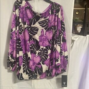 Purple Floral Women's Top